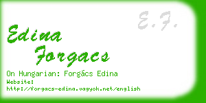 edina forgacs business card